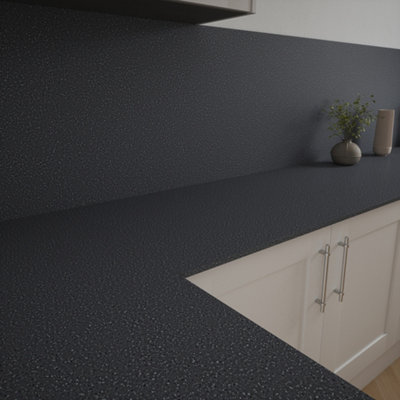 Carysil MetisDark Grey 15mm Solid Surface Kitchen Splashback 3050mm X 620mm X 15 mm from B&Q