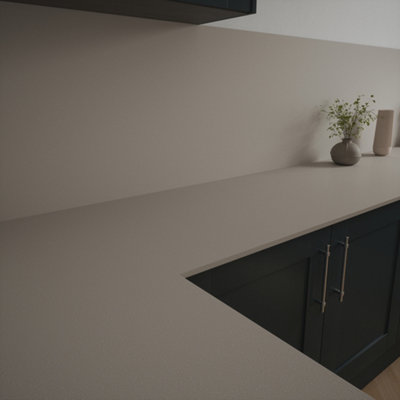 Carysil MetisBrown Fleck 15mm Solid Surface Kitchen Splashback 3050mm X 620mm X 15 mm from B&Q