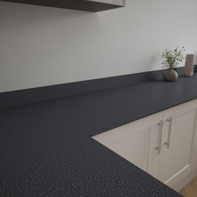 Carysil MetisDark Grey 15mm Solid Surface Kitchen Worktop 3050mm X 620mm X 15mm from B&Q