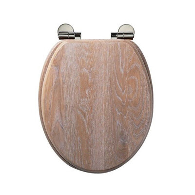 Roper Rhodes Limed Oak Wooden Soft Close Toilet Seat Top Fix Quick Release