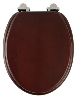 Roper Rhodes Mahogany Wooden Soft Close Toilet Seat Top Fix Quick Release from B&Q