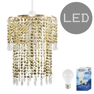Valuelights Gold Ceiling Droplets Shade And Bulb (D)21.5Cm from B&Q
