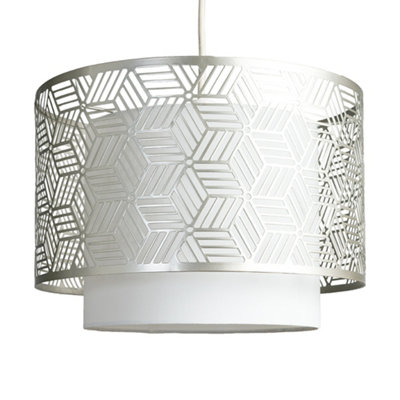 Valuelights Eugene Grey Ceiling Shade And Bulb (D)32Cm from B&Q