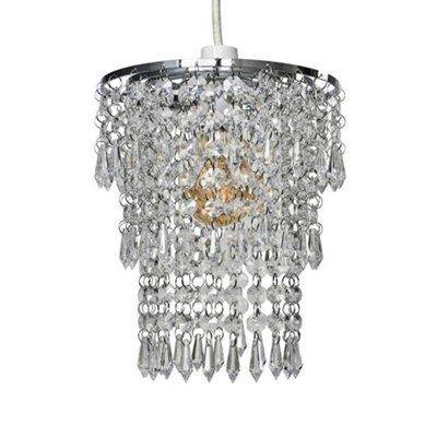 Valuelights 3 Tier Pair Of Clear Acrylic Bead Droplet Ceiling Lamp Shades from B&Q