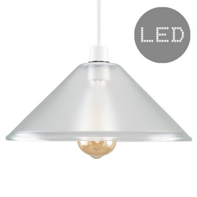 Valuelights Silver Tapered Ceiling Shade And Bulb (D)30Cm from B&Q
