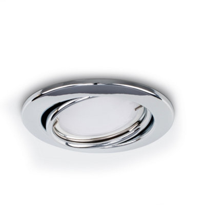 Valuelights Downlight Tiltable Fire Rated Chrome Ceiling Light Fitting 10 Pack from B&Q