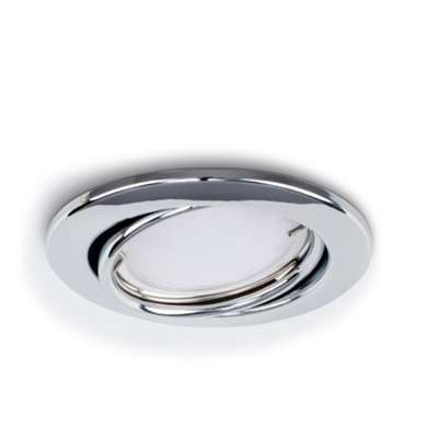 Valuelights Downlight Tiltable Fire Rated Chrome Ceiling Light Fitting 20 Pack from B&Q