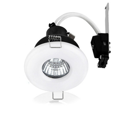 Valuelights Bathroom/shower/soffit Ip65 Rated Gloss White Gu10 Recessed Ceiling Downlight from B&Q