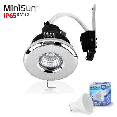 Valuelights Bathroom/shower/soffit Ip65 Polished Chrome Recessed Ceiling DownlightIncludes 5W Led Bulb 3000K Warm White from B&Q