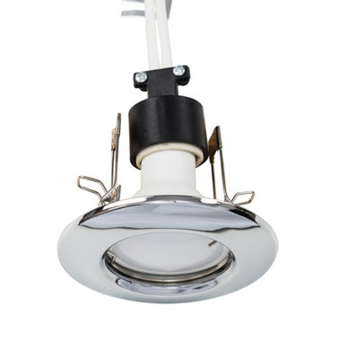 Valuelights Polished Chrome Gu10 Ceiling Downlight FittingComplete With 1 X 5W Gu10 Warm White Led Bulb from B&Q