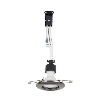 Valuelights Black Chrome Gu10 Ceiling Downlight FittingComplete With 1 X 5W Gu10 Warm White Led Bulb from B&Q