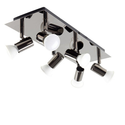 Valuelights Consul Black Ceiling Bar Spotlight And Gu10 Spotlight Led 5W Warm White 3000K Bulbs