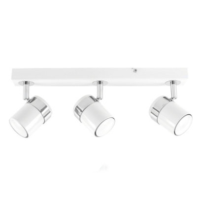 Valuelights Rosie White Ceiling Bar Spotlight And Gu10 Spotlight Led 5W Cool White 6500K Bulbs