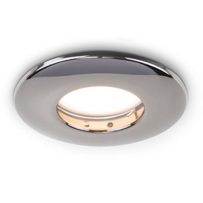 Valuelights Fire Rated Bathroom/shower Ip65 Black Chrome Domed Ceiling DownlightIncludes 5W Led Bulb 6500K Cool White