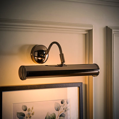 Valuelights Gemini Black Chrome Twin Picture Wall Light And Bulbs from B&Q