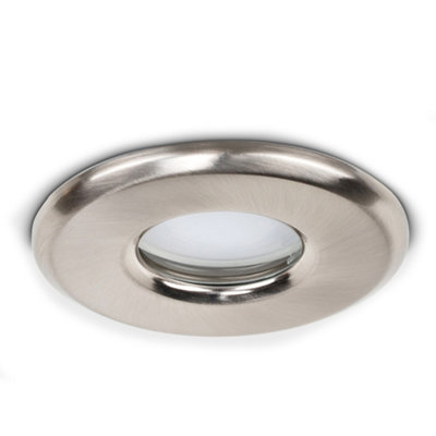 Valuelights Bathroom/shower/soffit Ip65 Rated Brushed Chrome Recessed Ceiling DownlightIncludes 5W Led Bulb 6500K Cool White from B&Q
