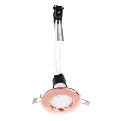 Valuelights Downlight Fixed Copper Ceiling Light Fitting 10 Pack With Warm White Bulbs from B&Q