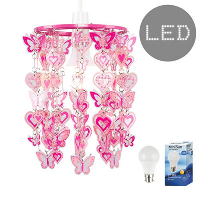 Valuelights Pink Ceiling Droplets Shade And Bulb (D)18Cm from B&Q
