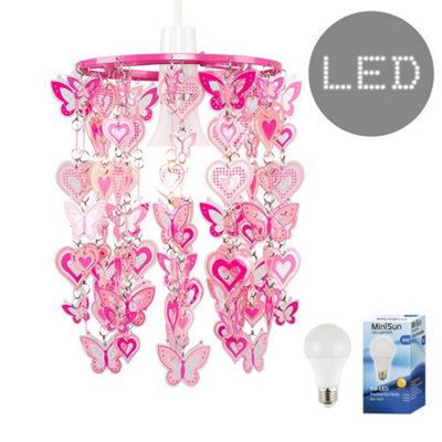 Valuelights Pink Ceiling Droplets Shade And Bulb (D)18Cm from B&Q