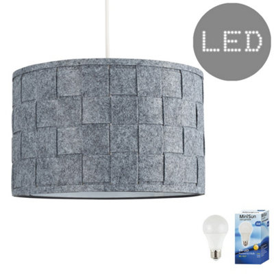 Valuelights Monza Grey Ceiling Shade And Bulb (D)32Cm from B&Q