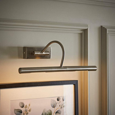 Valuelights Capri Brushed Chrome Mains Powered Twin Picture Wall Light from B&Q