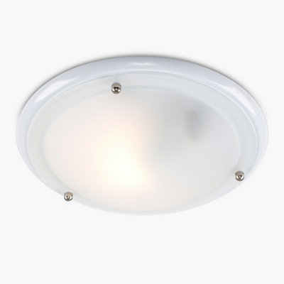 Valuelights Round Matte White Opal Glass Diffuser Ip44 Rated Bathroom Flush Ceiling Light from B&Q