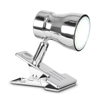 Valuelights Adjustable Clamp On Desk Lamp Spotlight In Polished Chrome Finish from B&Q