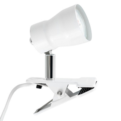 Valuelights Adjustable Clamp On Desk Lamp Spotlight In Gloss White Finish from B&Q