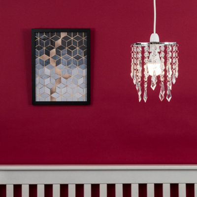 Valuelights Chandelier Design Ceiling Light Shade With Clear Acrylic Jewel Effect Droplets (D)16Cm from B&Q