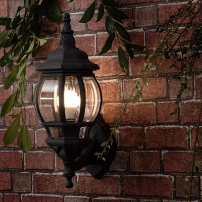 B&Q -  Windsor Black Traditional Outdoor Security Lantern Wall Light