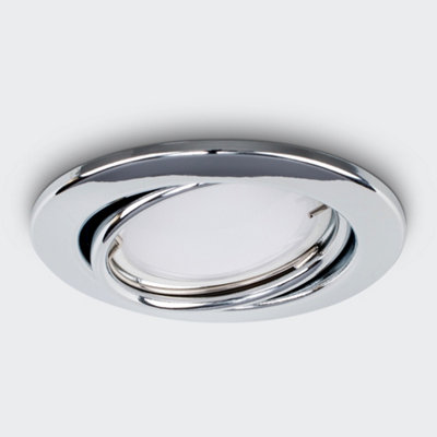 Valuelights Downlight Tiltable Fire Rated Chrome Ceiling Light Fitting Single Pack from B&Q