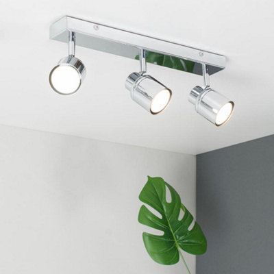 Valuelights Benton Chrome 3 Way Bar Ip44 Bathroom Ceiling Spotlight