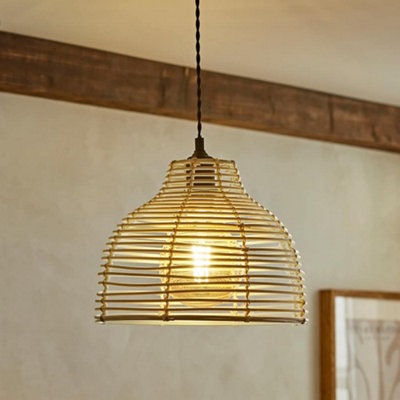 Valuelights Lobster Pot Cream Weave Basket Ceiling Lamp Shade from B&Q