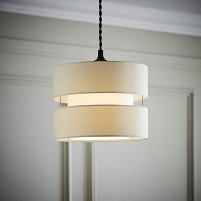 Valuelights Sophia Small Cream 2 Tier Ceiling Light Shade (D)26Cm from B&Q