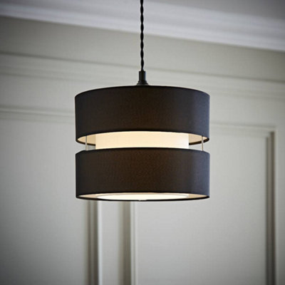 Valuelights Sophia Small Black 2 Tier Ceiling Light Shade (D)26Cm from B&Q