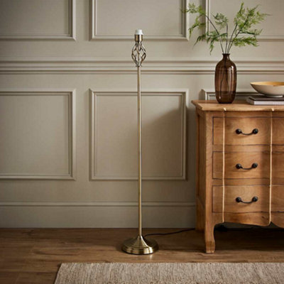Valuelights Memphis Traditional Antique Brass Barley Twist Floor Lamp Base from B&Q