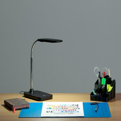 Valuelights Polaris Modern Gloss Black And Chrome 5W Led Touch Dimmer Adjustable Task Desk Lamp from B&Q