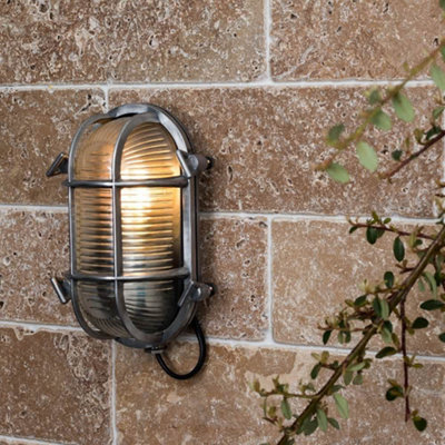 Valuelights Bow Chrome Nautical Oval Bulkhead Ip64 Outdoor Wall Light from B&Q