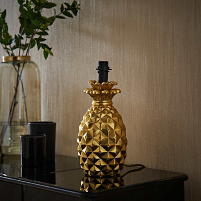 Valuelights Contemporary Pineapple Design Gold Effect Table Lamp Base from B&Q