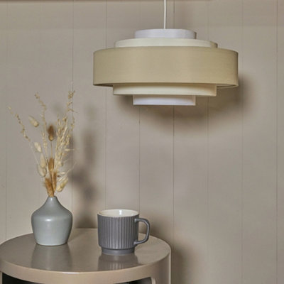 Valuelights Hampshire Modern 3 Tone 5 Tier Cylinder Ceiling Pendant Shade Cream/Light