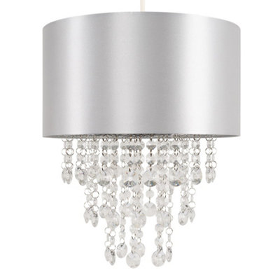 Valuelights Jesmond Acrylic Jewel Effect Droplet Grey Ceiling Light Shade (D)32Cm from B&Q