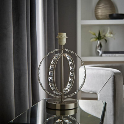 B&Q -  Rothwell Modern Chrome Acrylic Jewel Intertwined Double Hoop Design Table Lamp Base