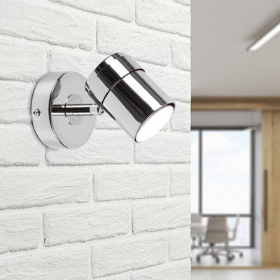 Valuelights Rosie Modern Polished Chrome Single Wall Spotlight Fitting from B&Q