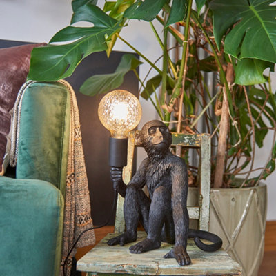 Valuelights Monkey Animal Quirky Modern Black Table Lamp from B&Q