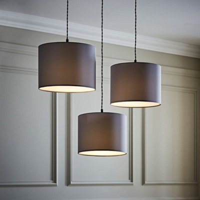 Valuelights Torbery Set Of 3 Grey Nesting Ceiling Light Shades (D)30Cm from B&Q