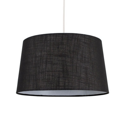 Valuelights Doretta Modern Tapered Black Faux Linen Ceiling Table Lamp Light Shade (D)40Cm from B&Q