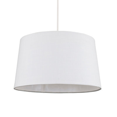 Valuelights Doretta Modern Tapered White Faux Linen Ceiling Table Lamp Light Shade (D)40Cm from B&Q