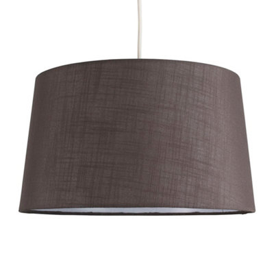 Valuelights Doretta Modern Tapered Grey Faux Linen Ceiling Table Lamp Light Shade (D)40Cm from B&Q