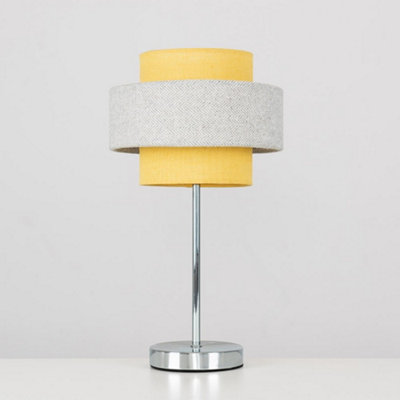 Valuelights Weaver Touch Table Lamp With Herringbone/mustard Shade from B&Q
