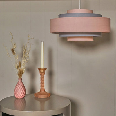 Valuelights Pink/Light Hampshire Modern Tone 5 Tier Cylinder Ceiling Pendant Shade Size 3